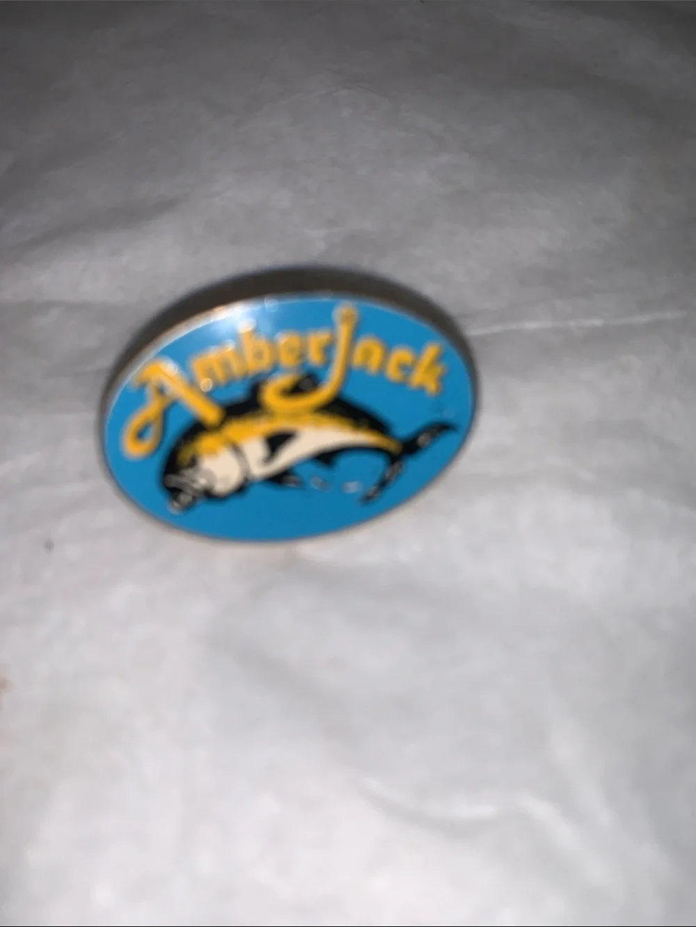 Enamel Pin - Blue and Gold Amberjack Fish Design